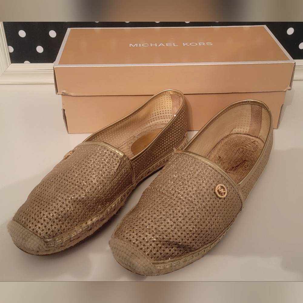 Michael Kors Gold Espadrilles with Metallic Finish
